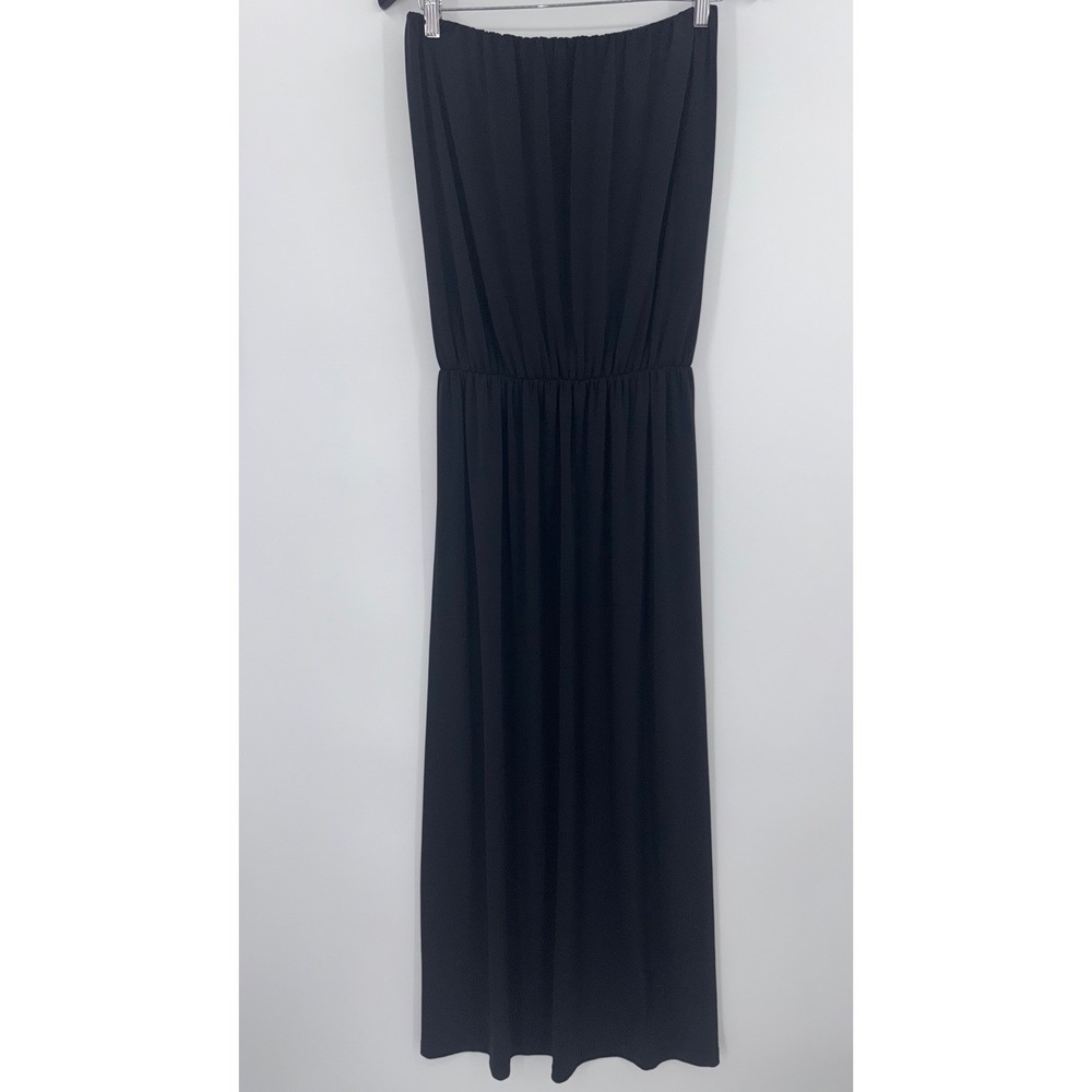 Yoli Rapp Black Strapless Maxi Dress Elastic Waist Tube Top Long Gown Womens M